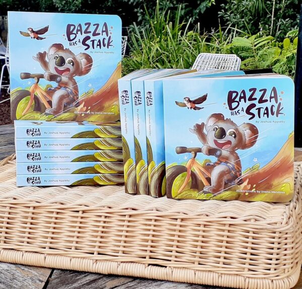 Copies of children's book 'Bazza Has a Stack' from the Gold Coast, Australia